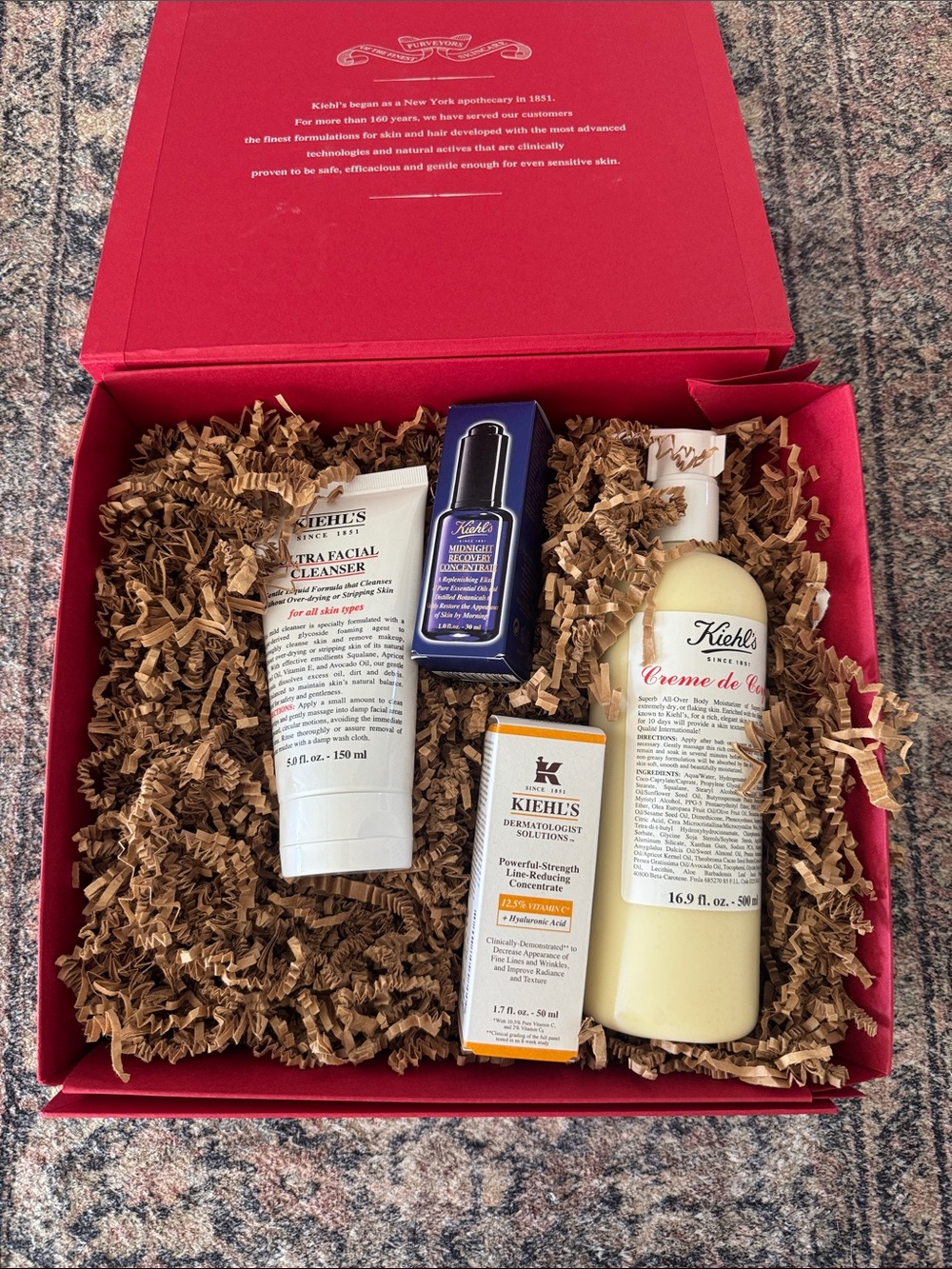 Kiehl's Bath & Body Set in Red, Cream, White, Blue, Tan